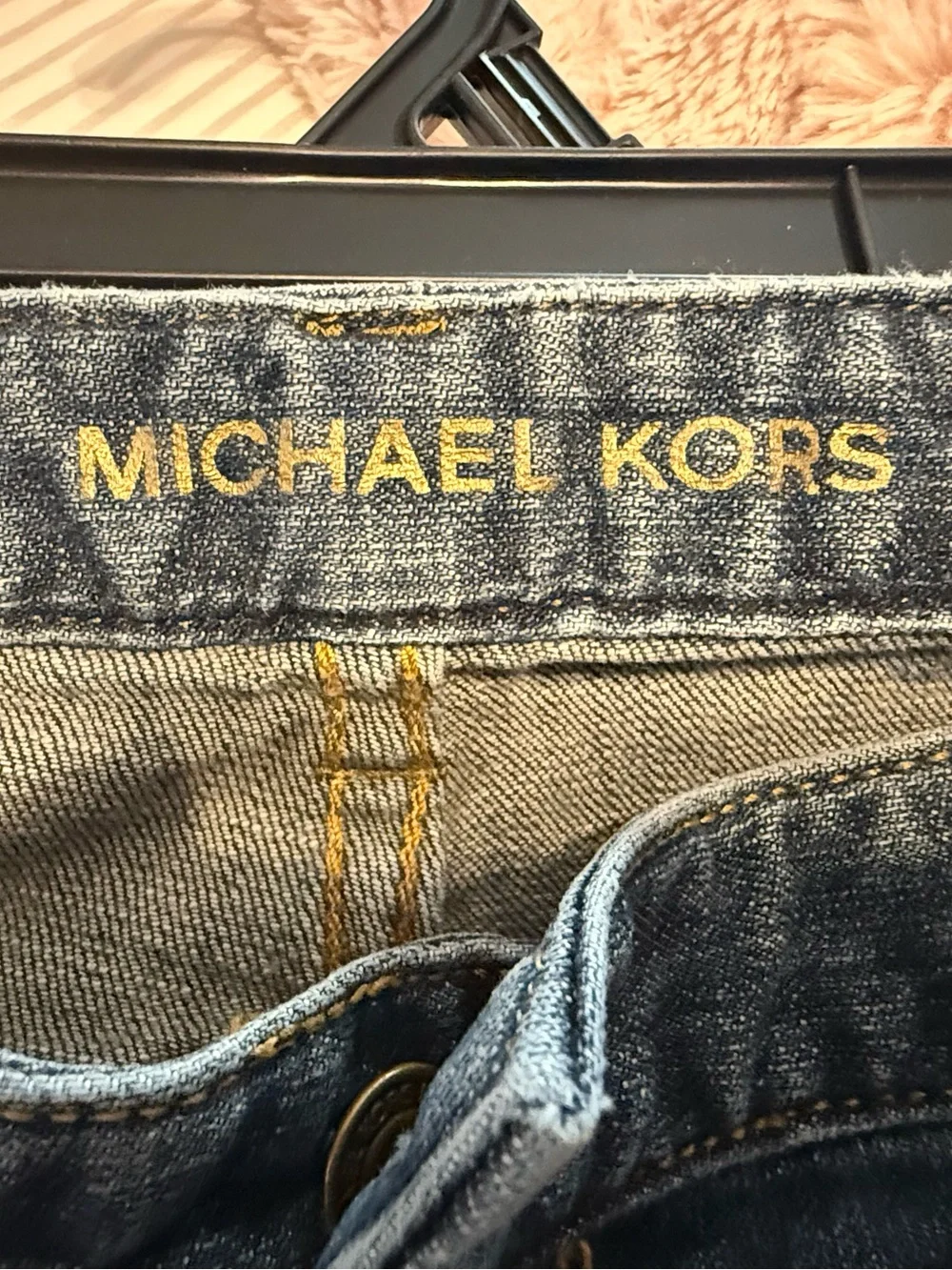 Michael Kors Dark Blue Mid-Rise Boot-Cut Jeans